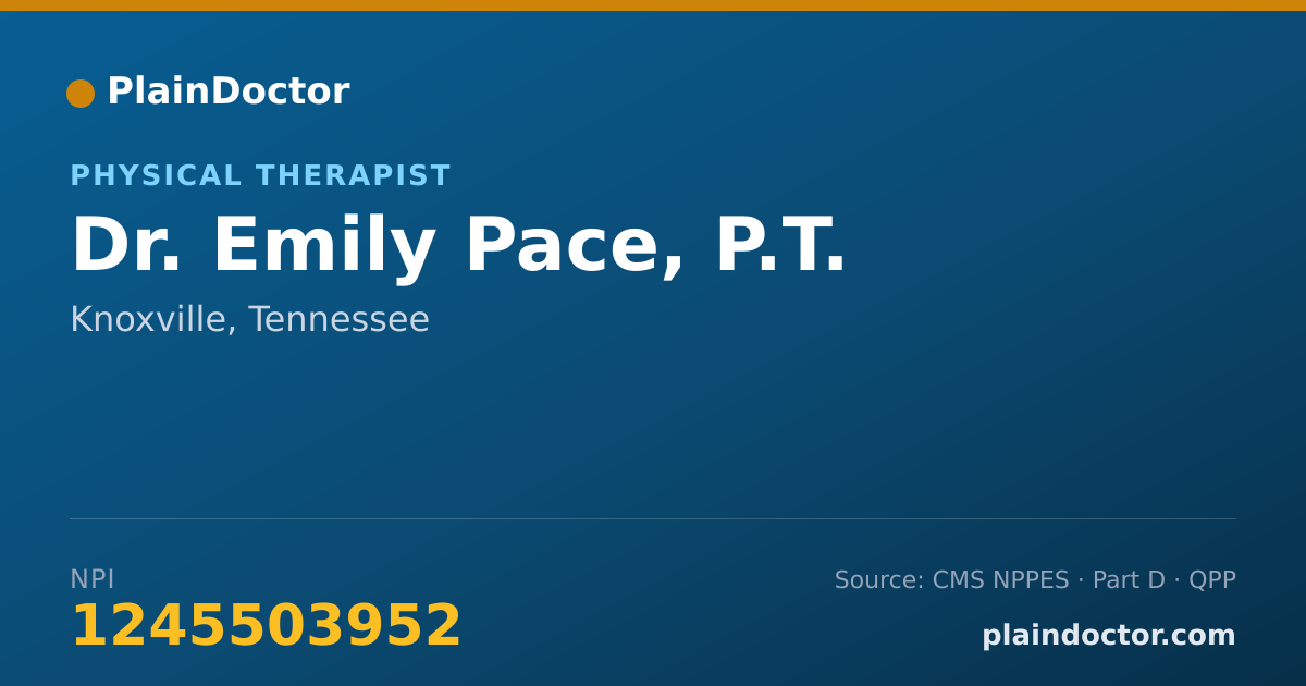 Shareable card for Emily Pace, P.T. - Physical Therapist, Knoxville, TN