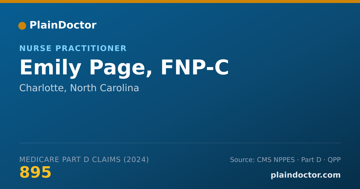 Shareable card for Emily Page, FNP-C - Nurse Practitioner, Charlotte, NC