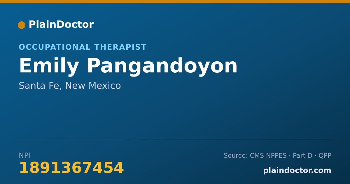 Shareable card for Emily Pangandoyon - Occupational Therapist, Santa Fe, NM