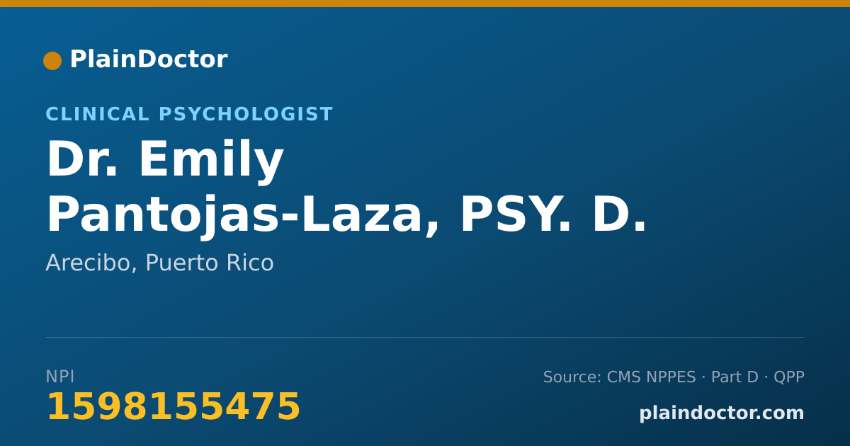 Shareable card for Emily Pantojas-Laza, PSY. D. - Clinical Psychologist, Arecibo, PR
