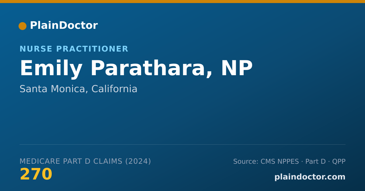 Shareable card for Emily Parathara, NP - Registered Nurse, Santa Monica, CA