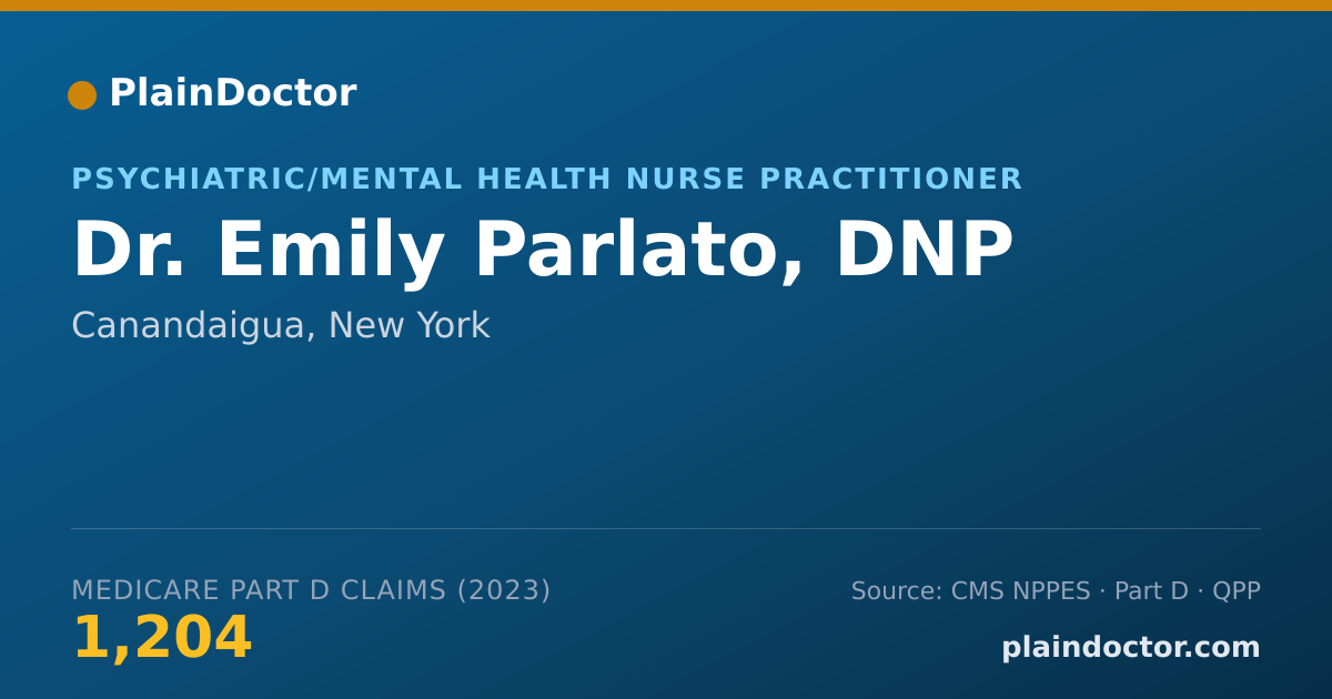 Shareable card for Emily Parlato, DNP - Psychiatric/Mental Health Nurse Practitioner, Canandaigua, NY