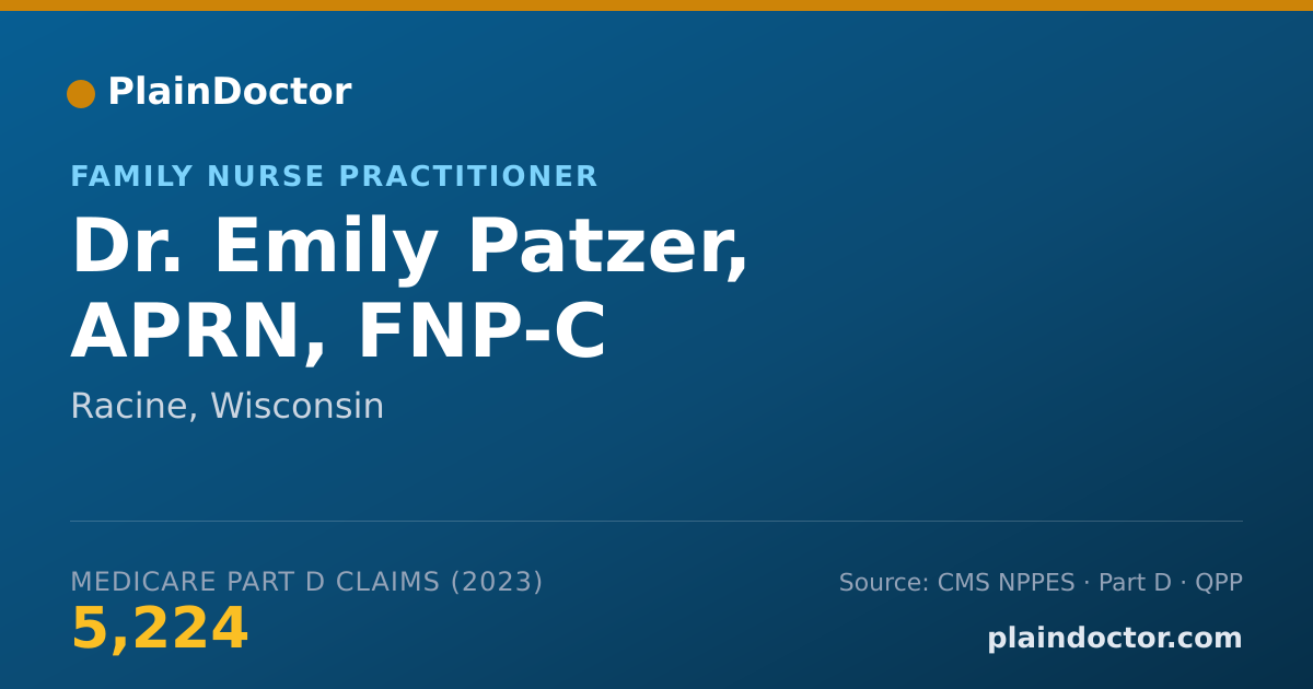 Shareable card for Emily Patzer, APRN, FNP-C - Family Nurse Practitioner, Racine, WI