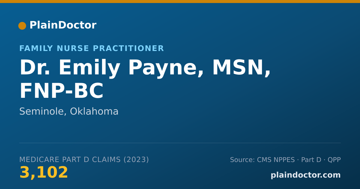 Shareable card for Emily Payne, MSN, FNP-BC - Family Nurse Practitioner, Seminole, OK