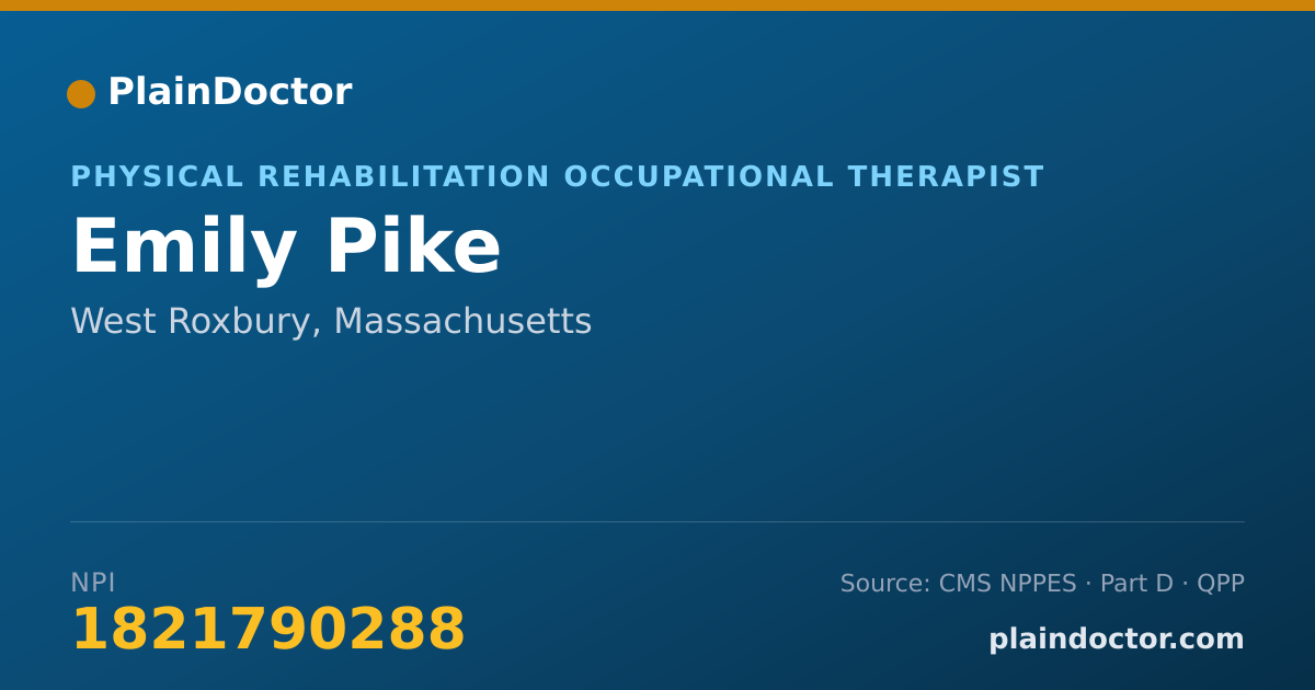 Shareable card for Emily Pike - Physical Rehabilitation Occupational Therapist, West Roxbury, MA