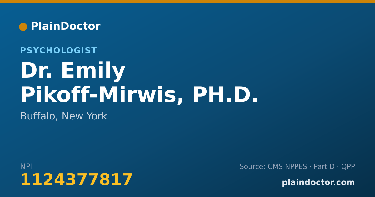 Shareable card for Emily Pikoff-Mirwis, PH.D. - Psychologist, Buffalo, NY