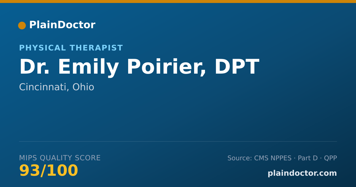 Shareable card for Emily Poirier, DPT - Physical Therapist, Cincinnati, OH