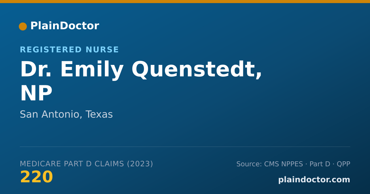 Shareable card for Emily Quenstedt, NP - Registered Nurse, San Antonio, TX