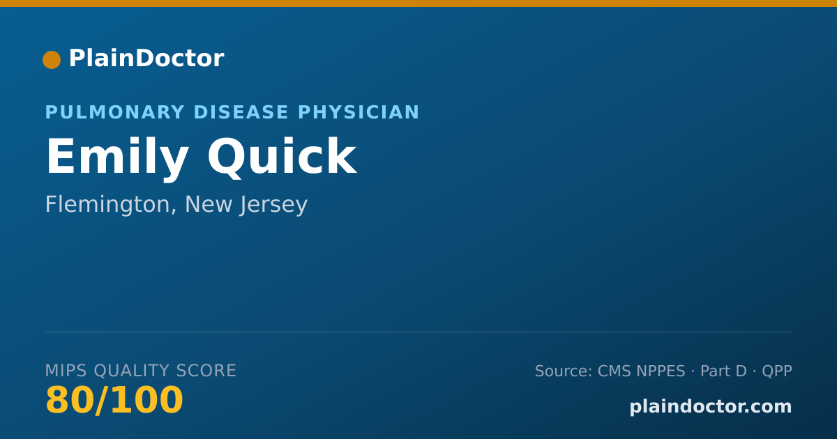 Shareable card for Emily Quick - Pulmonary Disease Physician, Flemington, NJ