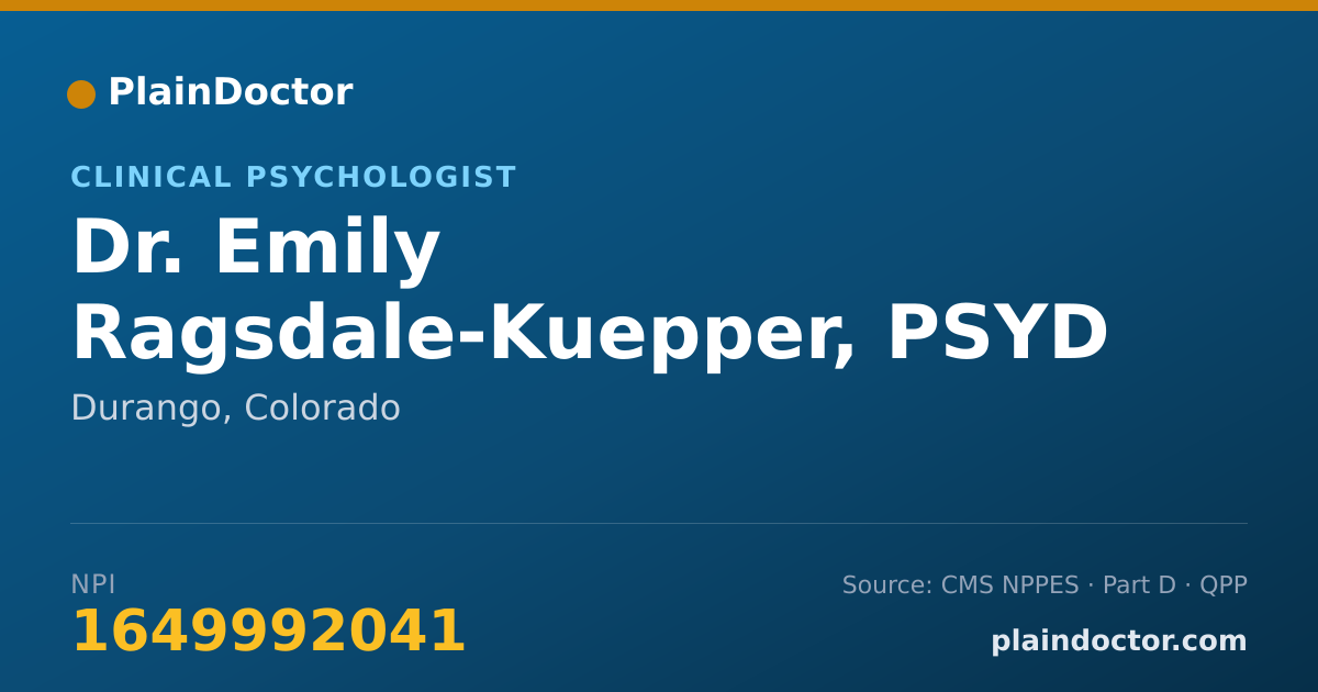 Shareable card for Emily Ragsdale-Kuepper, PSYD - Clinical Psychologist, Durango, CO