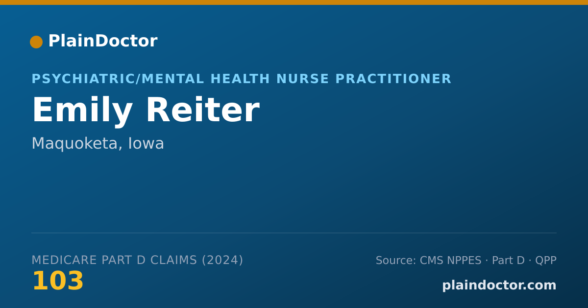 Shareable card for Emily Reiter - Psychiatric/Mental Health Nurse Practitioner, Maquoketa, IA