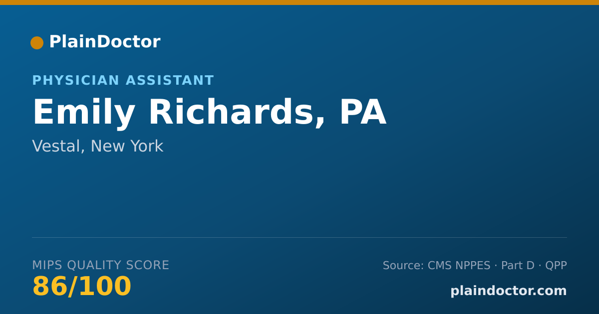 Shareable card for Emily Richards, PA - Physician Assistant, Vestal, NY