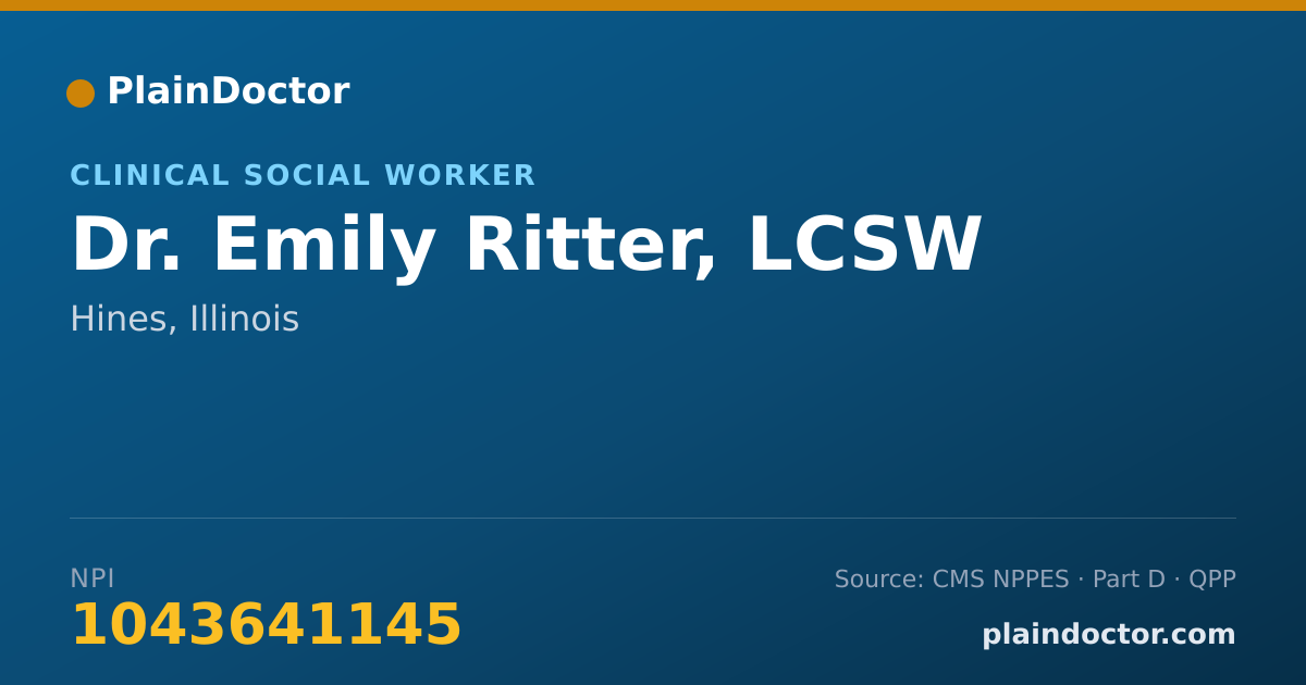 Shareable card for Emily Ritter, LCSW - Clinical Social Worker, Hines, IL