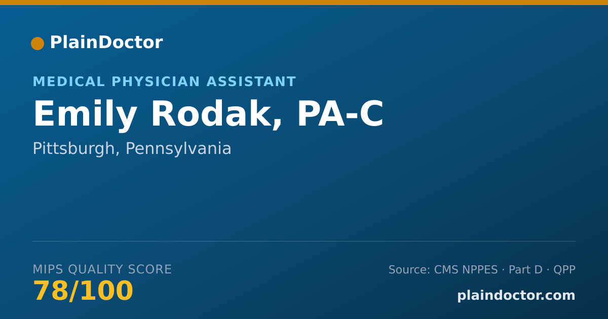 Shareable card for Emily Rodak, PA-C - Medical Physician Assistant, Pittsburgh, PA