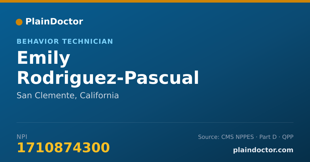 Shareable card for Emily Rodriguez-Pascual - Behavior Technician, San Clemente, CA
