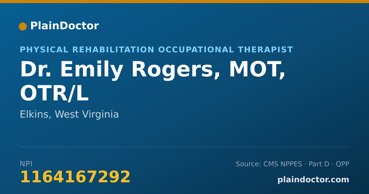 Shareable card for Emily Rogers, MOT, OTR/L - Physical Rehabilitation Occupational Therapist, Elkins, WV