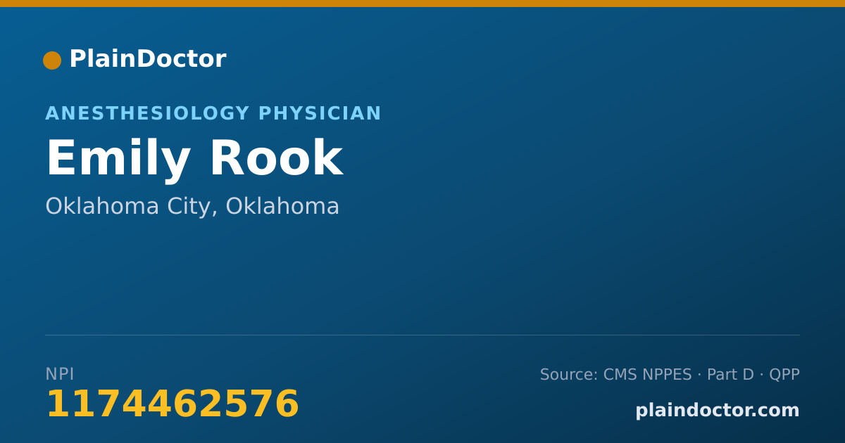 Shareable card for Emily Rook - Anesthesiology Physician, Oklahoma City, OK