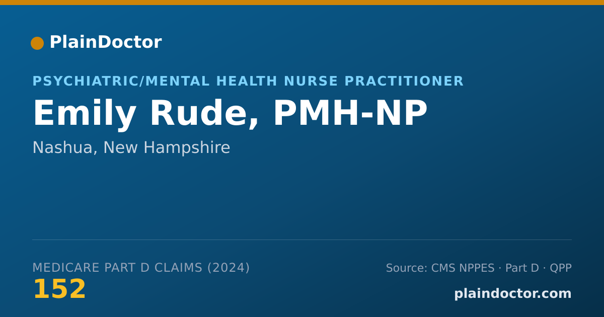 Shareable card for Emily Rude, PMH-NP - Psychiatric/Mental Health Nurse Practitioner, Nashua, NH