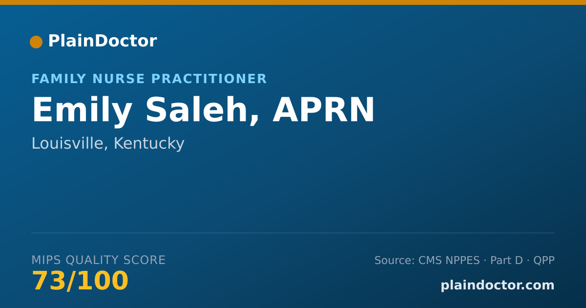 Shareable card for Emily Saleh, APRN - Family Nurse Practitioner, Louisville, KY