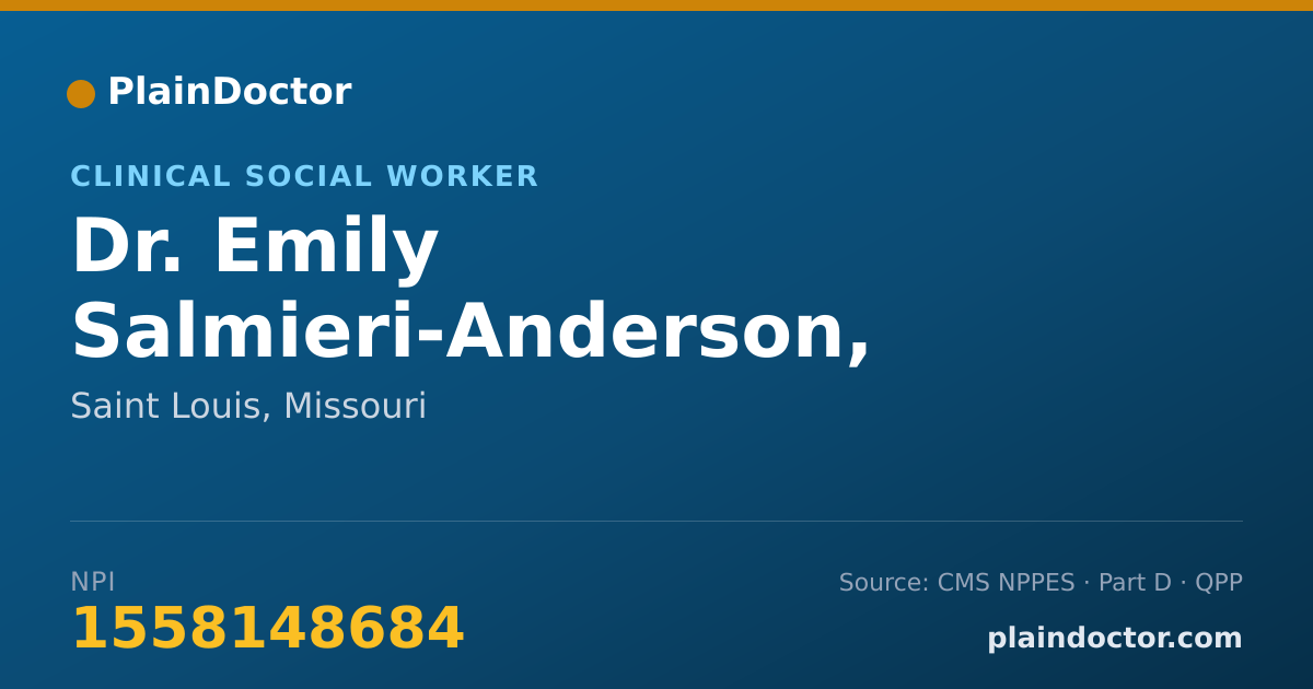 Shareable card for Emily Salmieri-Anderson, LCSW, RPT - Clinical Social Worker, Saint Louis, MO