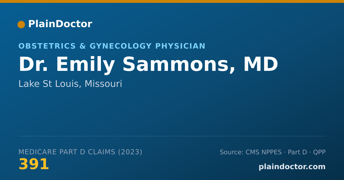 Shareable card for Emily Sammons, MD - Obstetrics & Gynecology Physician, Lake St Louis, MO