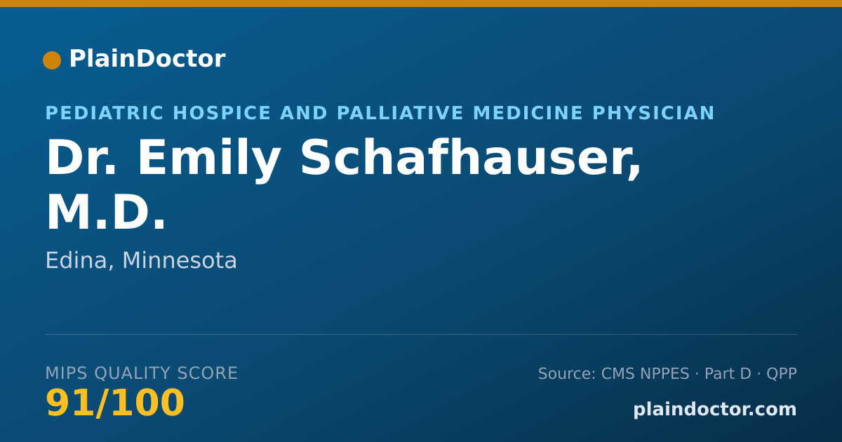 Shareable card for Emily Schafhauser, M.D. - Pediatric Hospice and Palliative Medicine Physician, Edina, MN
