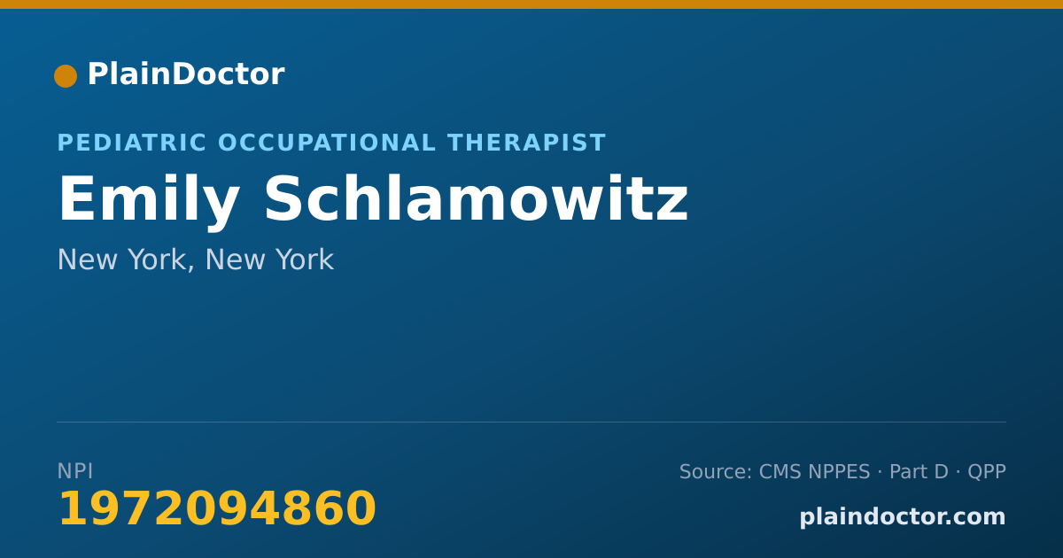Shareable card for Emily Schlamowitz - Pediatric Occupational Therapist, New York, NY