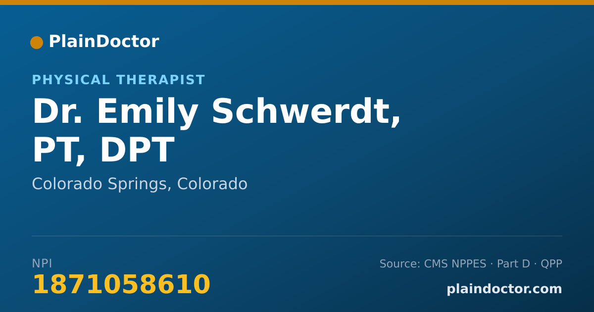 Shareable card for Emily Schwerdt, PT, DPT - Physical Therapist, Colorado Springs, CO