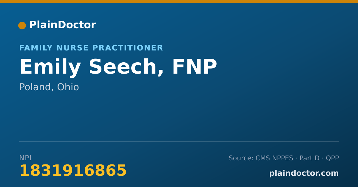 Shareable card for Emily Seech, FNP - Family Nurse Practitioner, Poland, OH