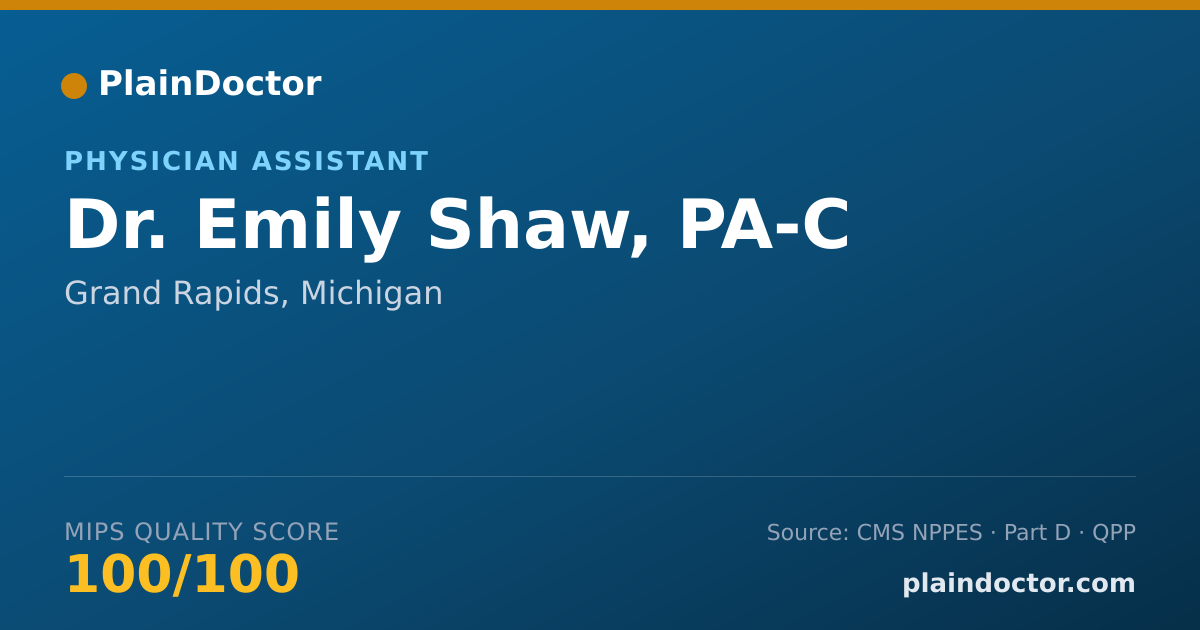 Shareable card for Emily Shaw, PA-C - Physician Assistant, Grand Rapids, MI