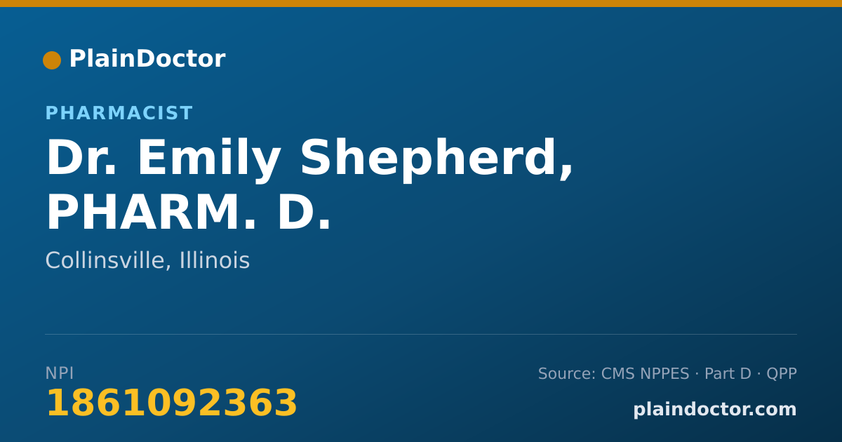 Shareable card for Emily Shepherd, PHARM. D. - Pharmacist, Collinsville, IL