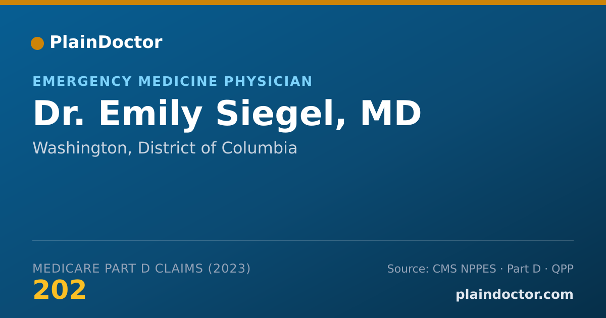 Shareable card for Emily Siegel, MD - Emergency Medicine Physician, Washington, DC