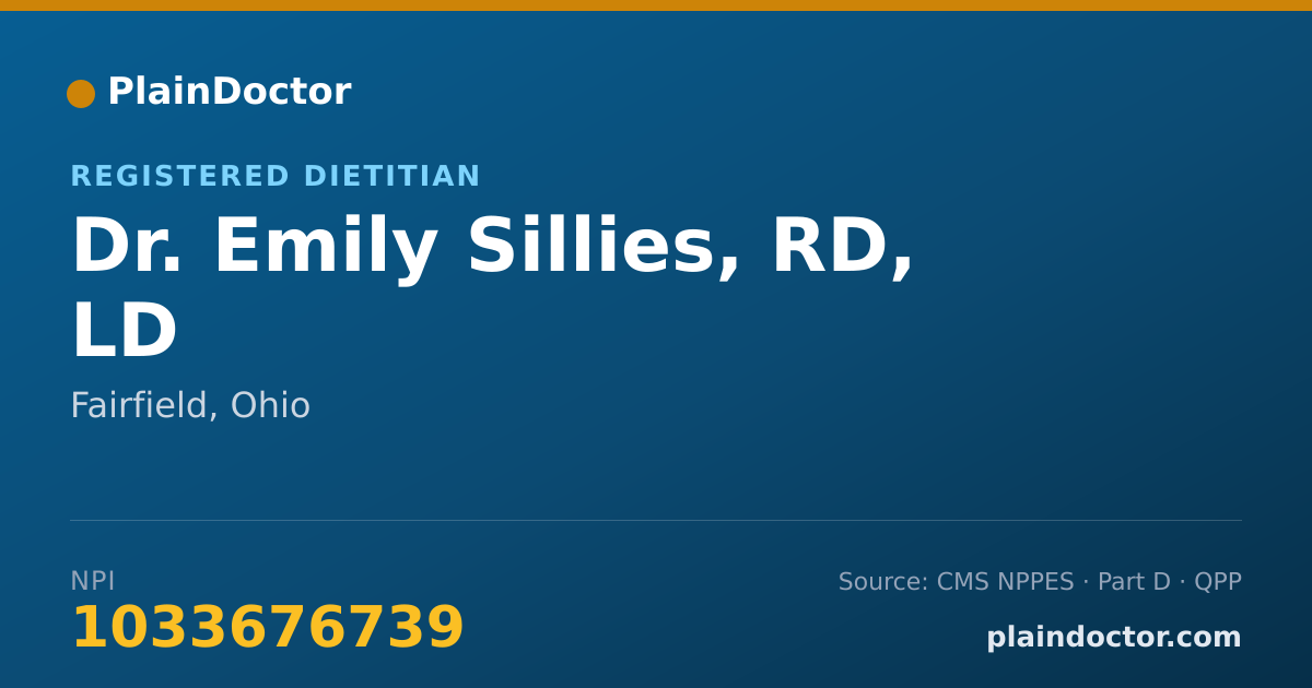Shareable card for Emily Sillies, RD, LD - Registered Dietitian, Fairfield, OH
