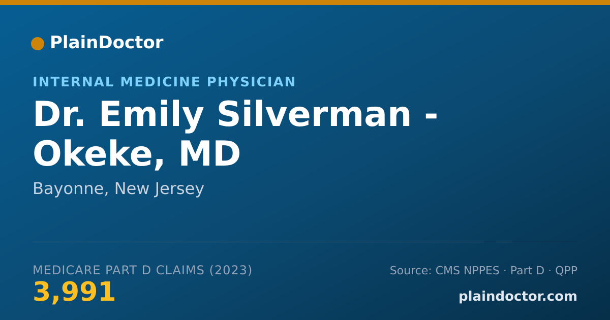 Shareable card for Emily Silverman - Okeke, MD - Internal Medicine Physician, Bayonne, NJ