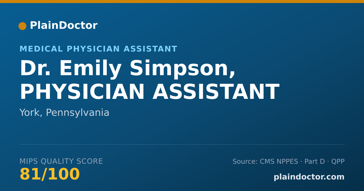 Shareable card for Emily Simpson, PHYSICIAN ASSISTANT - Medical Physician Assistant, York, PA