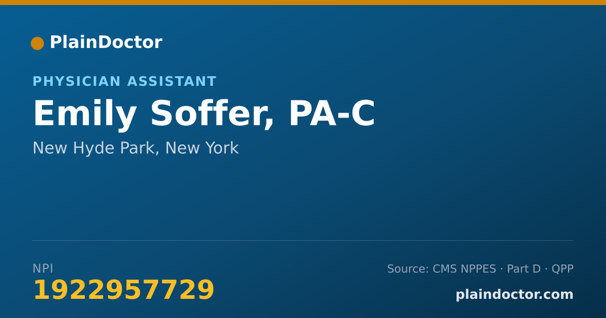 Shareable card for Emily Soffer, PA-C - Physician Assistant, New Hyde Park, NY