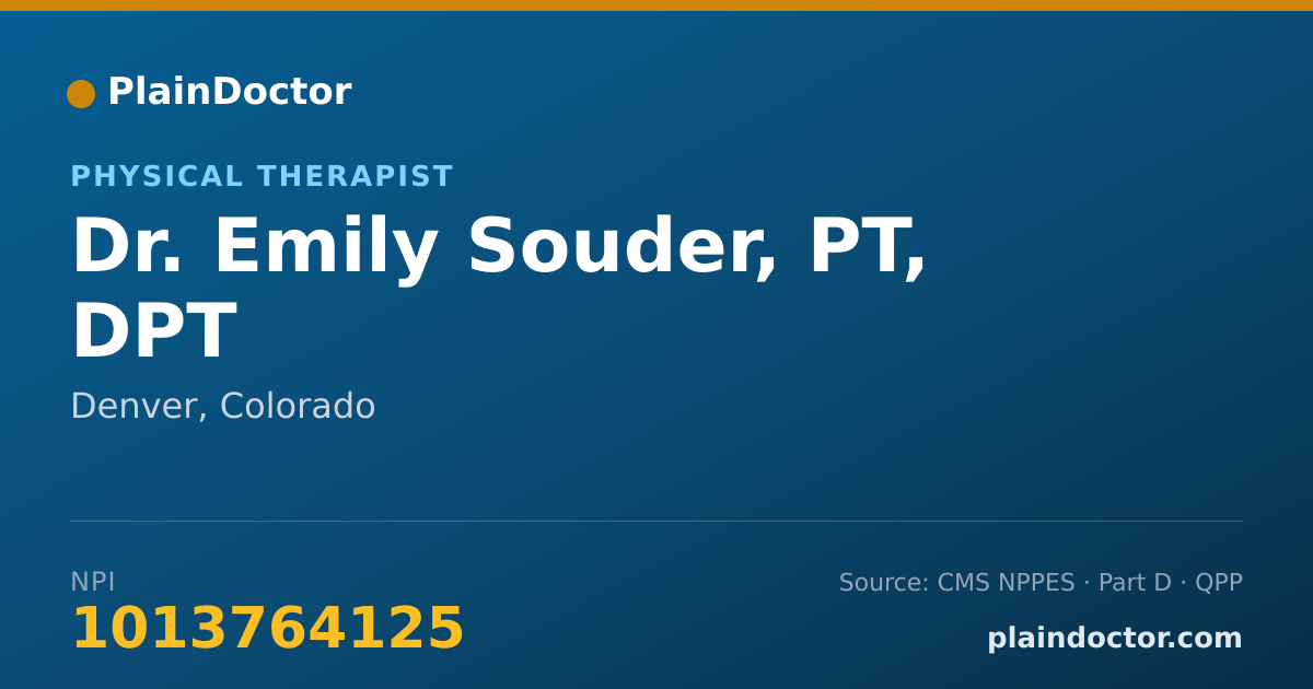 Shareable card for Emily Souder, PT, DPT - Physical Therapist, Denver, CO