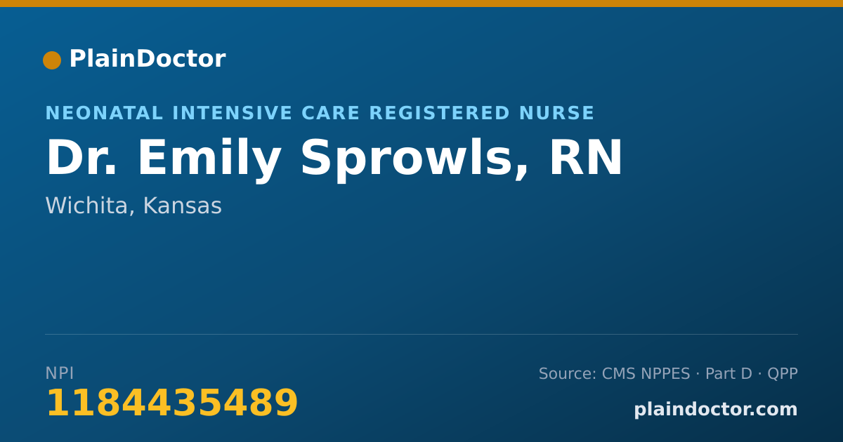 Shareable card for Emily Sprowls, RN - Neonatal Intensive Care Registered Nurse, Wichita, KS