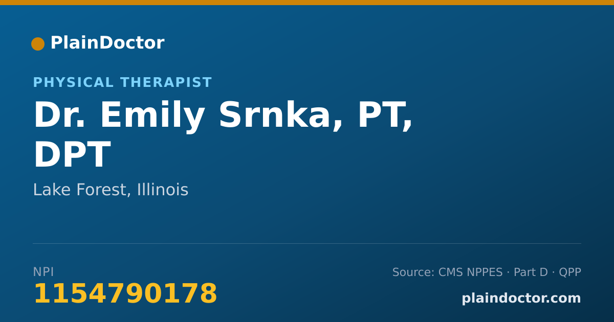 Shareable card for Emily Srnka, PT, DPT - Physical Therapist, Lake Forest, IL
