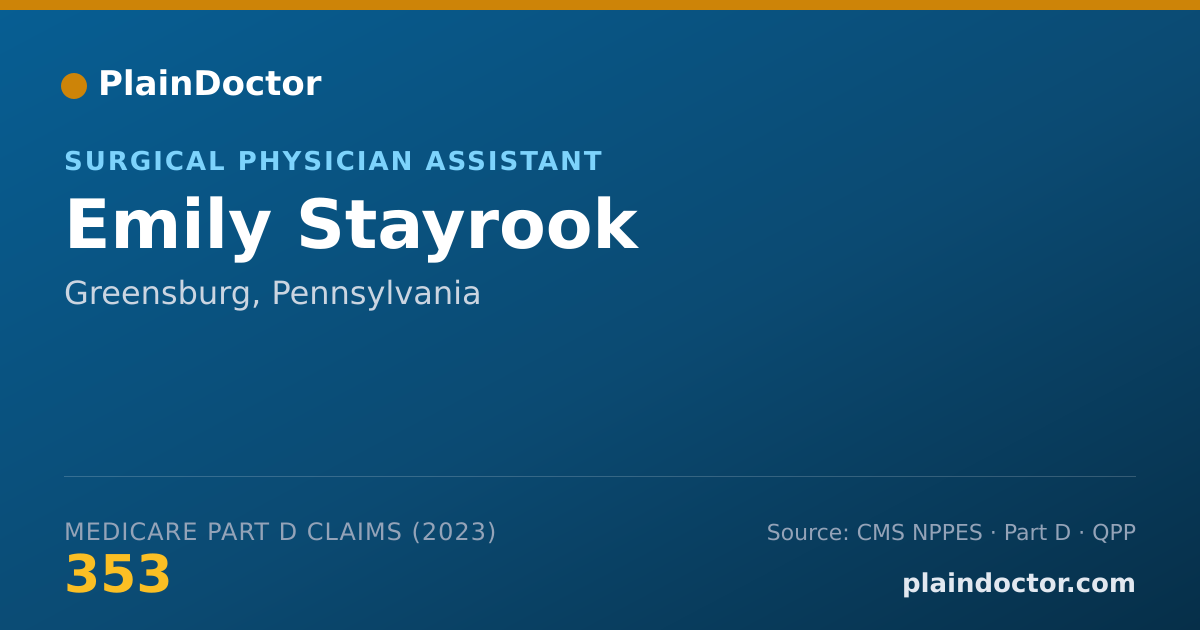 Shareable card for Emily Stayrook - Surgical Physician Assistant, Greensburg, PA