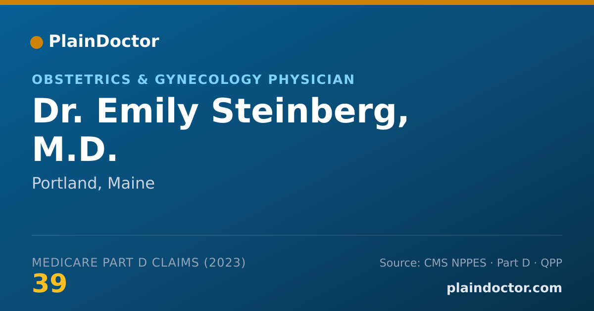 Shareable card for Emily Steinberg, M.D. - Obstetrics & Gynecology Physician, Portland, ME