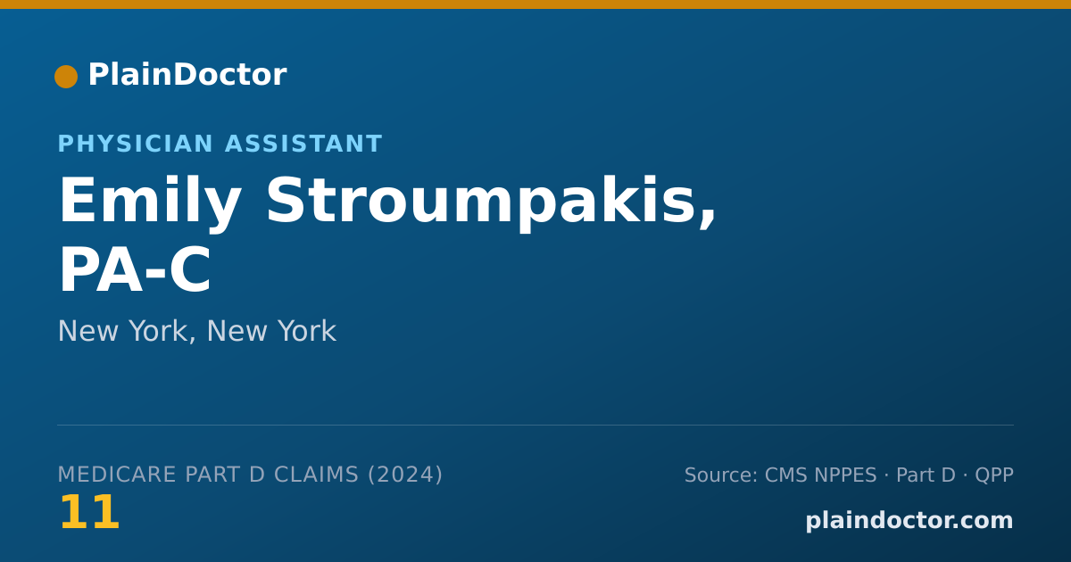 Shareable card for Emily Stroumpakis, PA-C - Physician Assistant, New York, NY