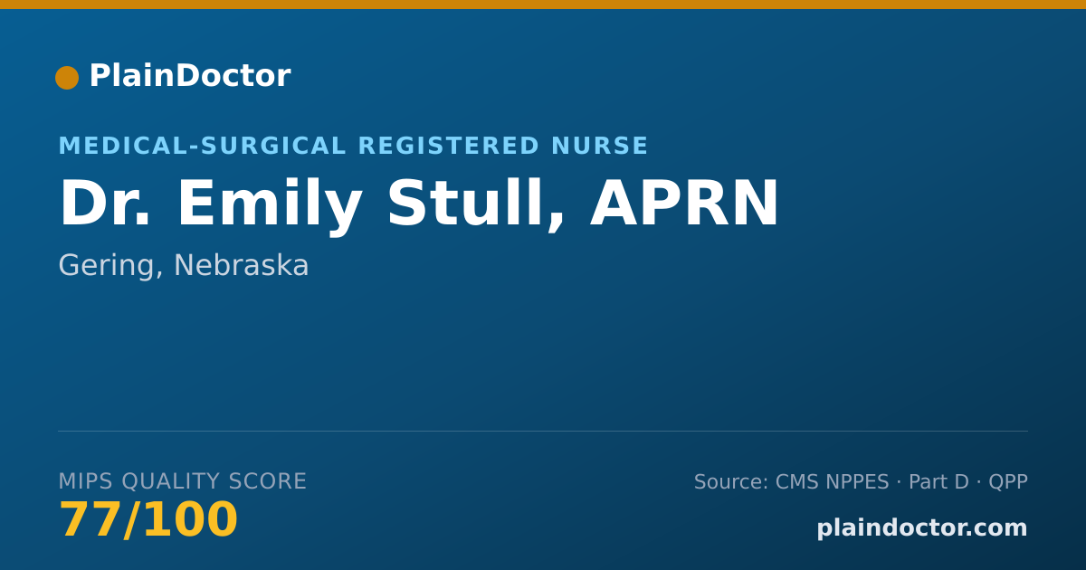 Shareable card for Emily Stull, APRN - Medical-Surgical Registered Nurse, Gering, NE