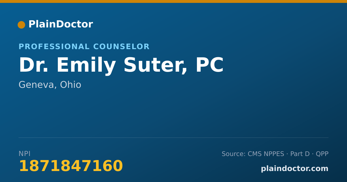 Shareable card for Emily Suter, PC - Professional Counselor, Geneva, OH