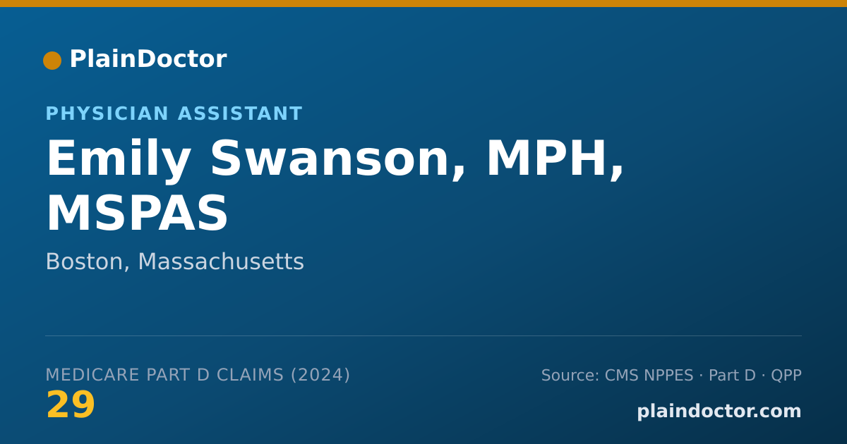 Shareable card for Emily Swanson, MPH, MSPAS - Physician Assistant, Boston, MA