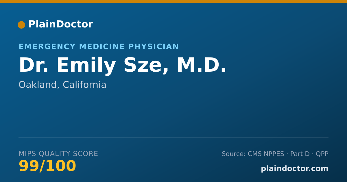 Shareable card for Emily Sze, M.D. - Emergency Medicine Physician, Oakland, CA