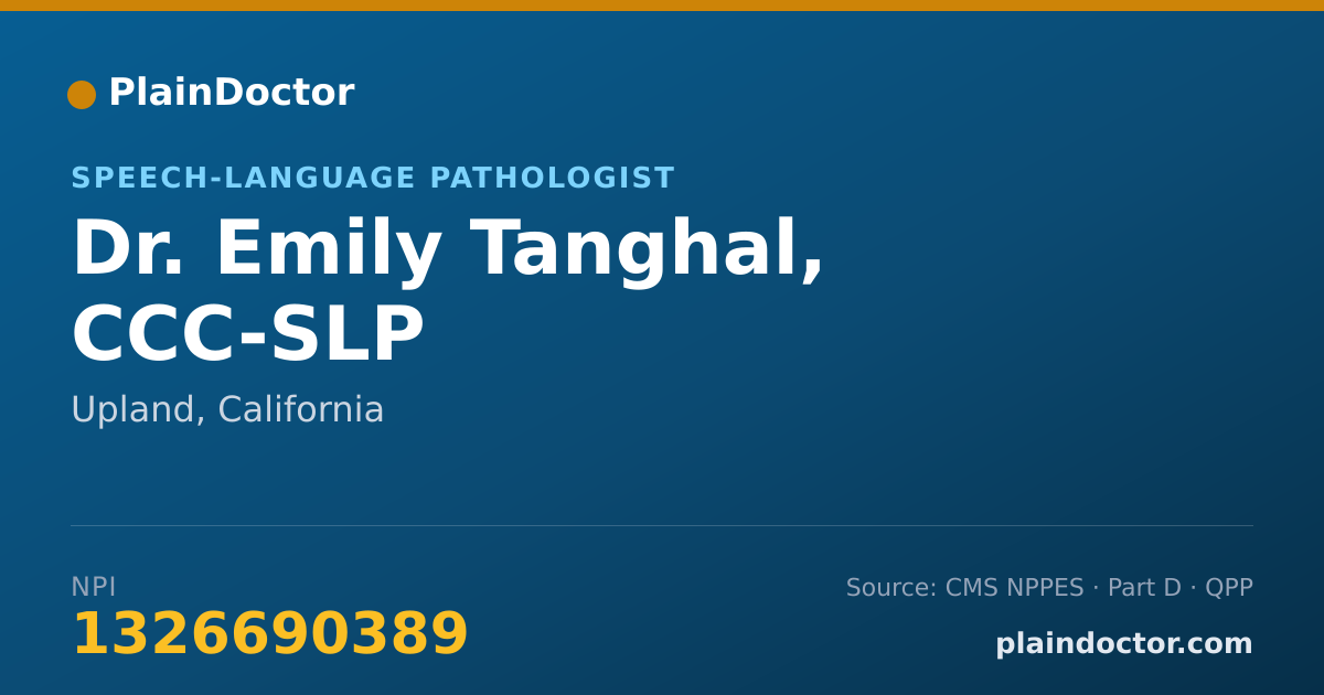 Shareable card for Emily Tanghal, CCC-SLP - Speech-Language Pathologist, Upland, CA
