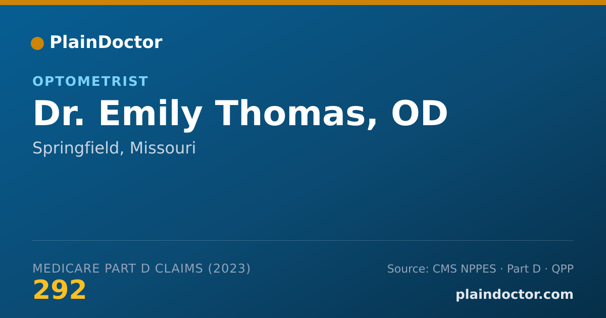 Shareable card for Emily Thomas, OD - Optometrist, Springfield, MO