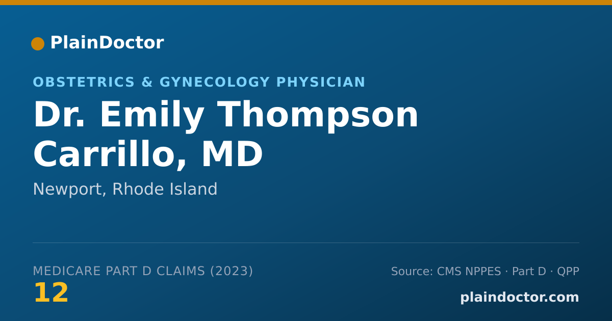 Shareable card for Emily Thompson Carrillo, MD - Obstetrics & Gynecology Physician, Newport, RI