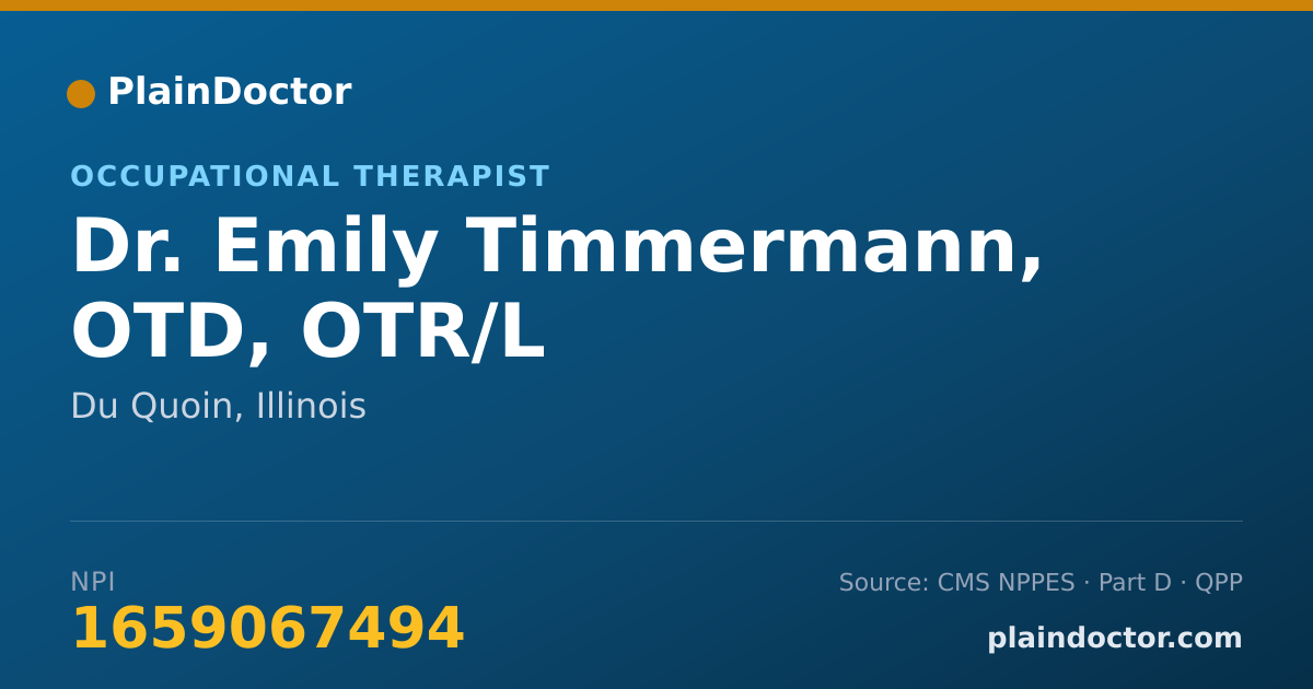 Shareable card for Emily Timmermann, OTD, OTR/L - Occupational Therapist, Du Quoin, IL